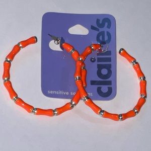 Claire Orange Hoop Earrings